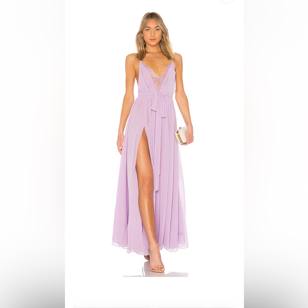 X Revolve Justin Gown In Lavender Michael Costello